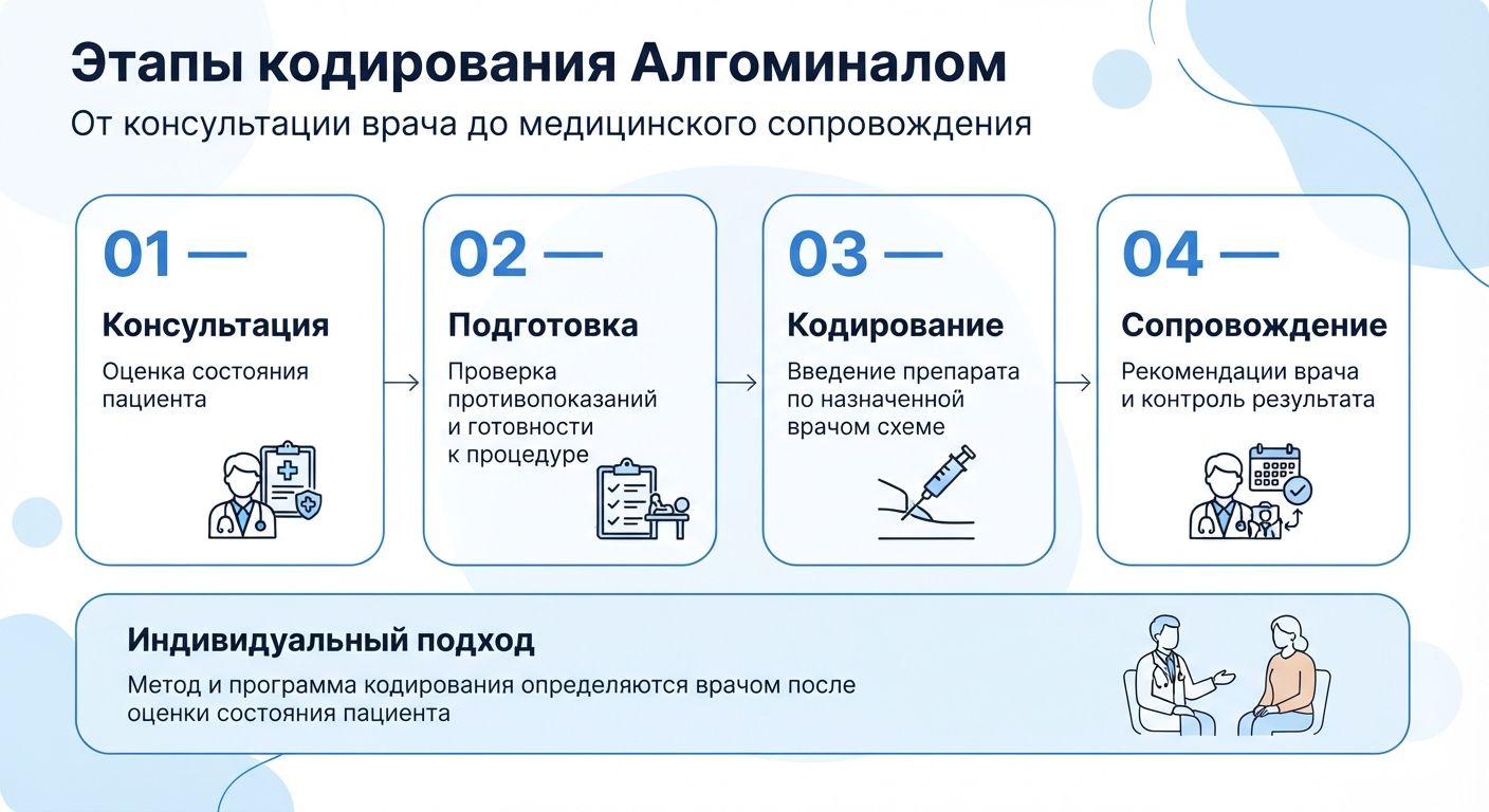 Кодирование препаратом «Алгоминал» в Суворове инфографика